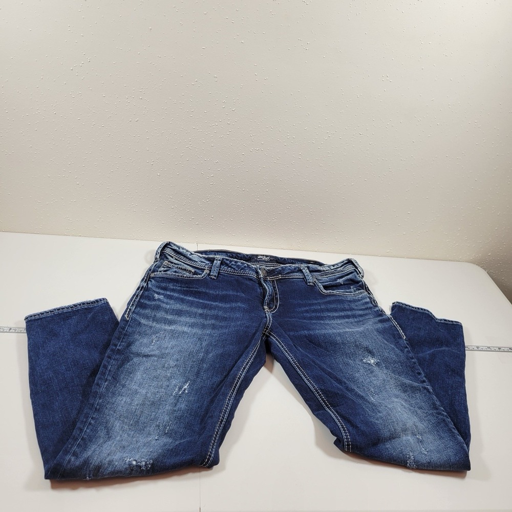Silver Women's Jeans Sam Skinny Leg Size 33x27 Dark Blue